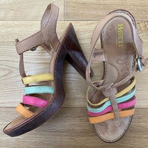 Born multi colored heels